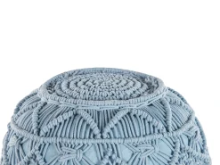 Pouf Macramè KAYSERI Cotone Blu