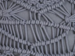 Pouf Macramè KAYSERI Cotone Grigio