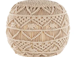 Pouf Macramè KAYSERI Cotone Beige