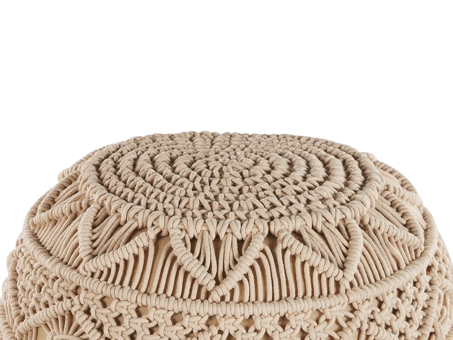 Pouf Macramè KAYSERI Cotone Beige