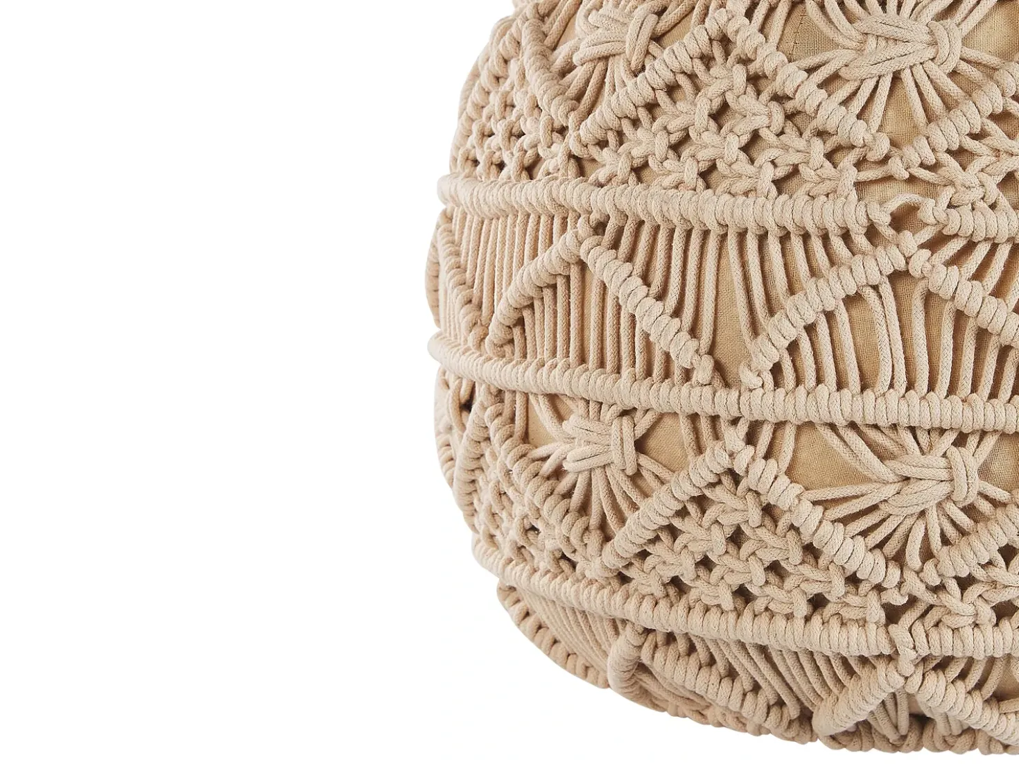 Pouf Macramè KAYSERI Cotone Beige