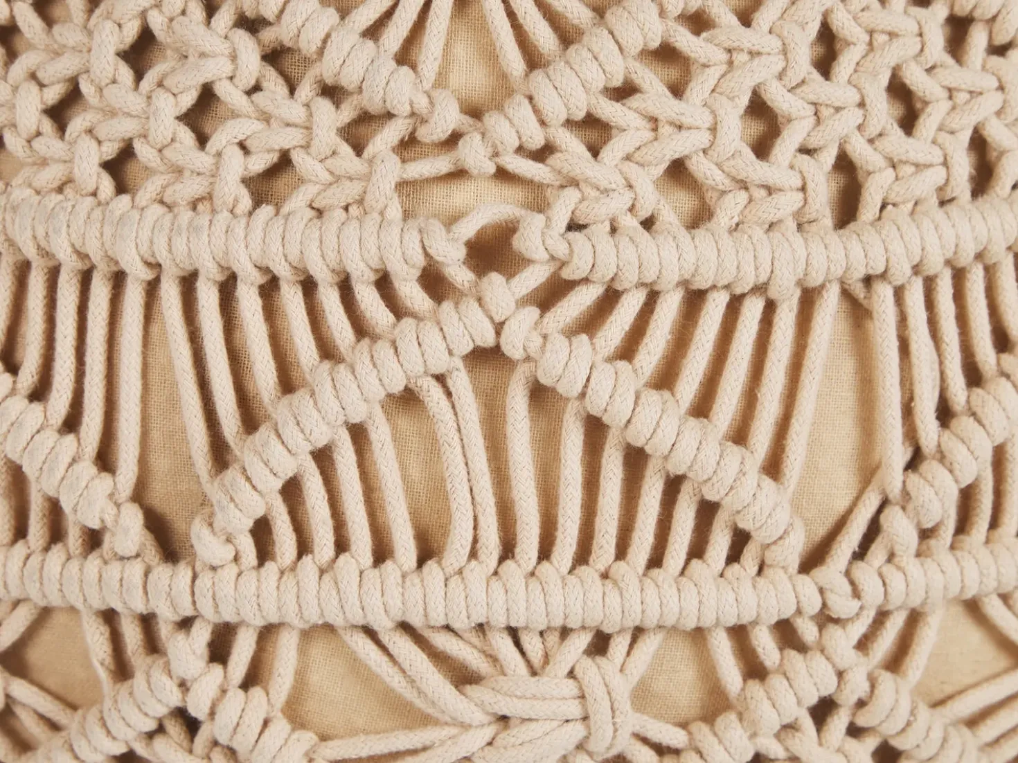 Pouf Macramè KAYSERI Cotone Beige