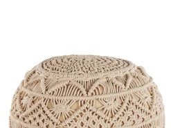 Pouf Macramè KAYSERI Cotone Beige