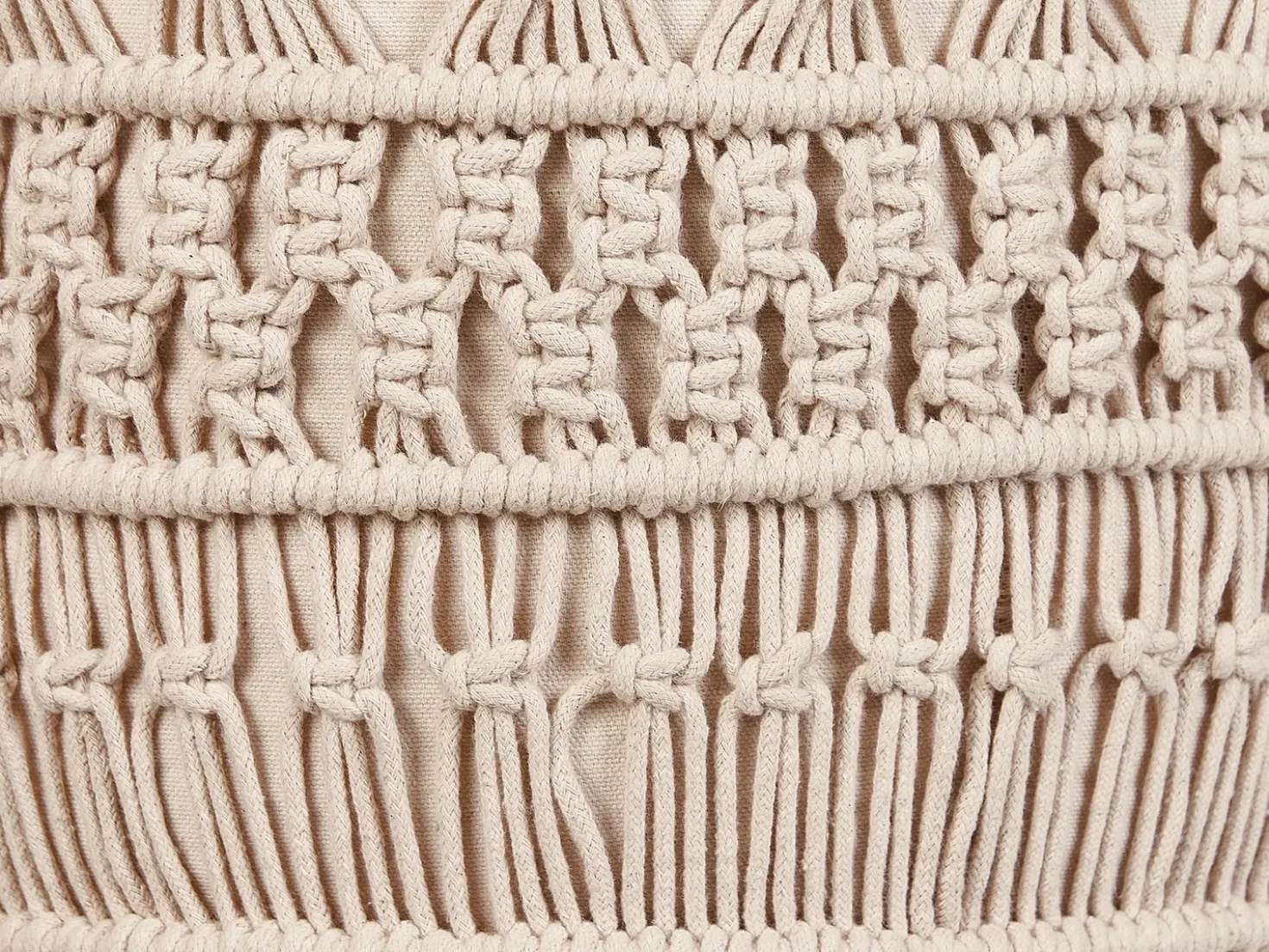 Pouf Macramè THAKOT Cotone Beige