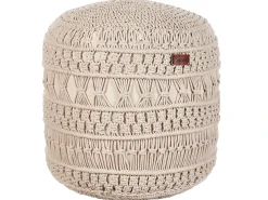 Pouf Macramè THAKOT Cotone Beige