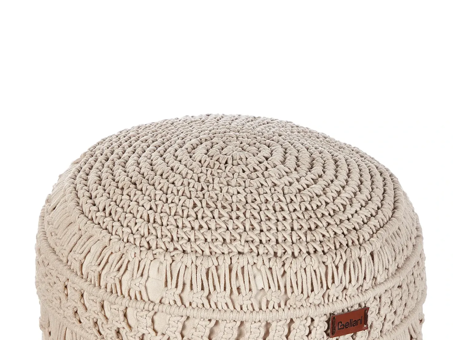 Pouf Macramè THAKOT Cotone Beige