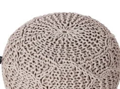 Pouf Macramè TRIMAN Cotone Tortora