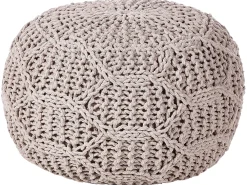 Pouf Macramè TRIMAN Cotone Tortora