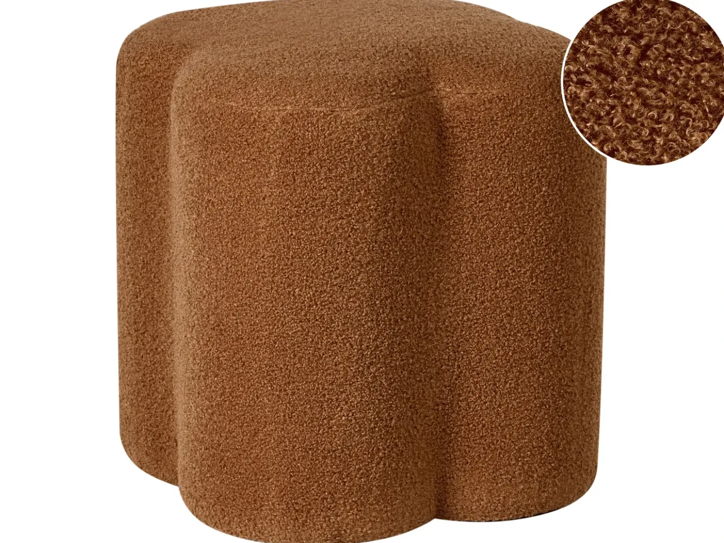 Pouf MANCOS Bouclé Marrone dorato