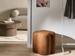 Pouf MANCOS Bouclé Marrone dorato