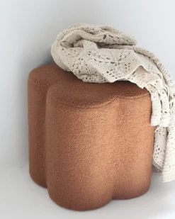 Pouf MANCOS Bouclé Marrone dorato