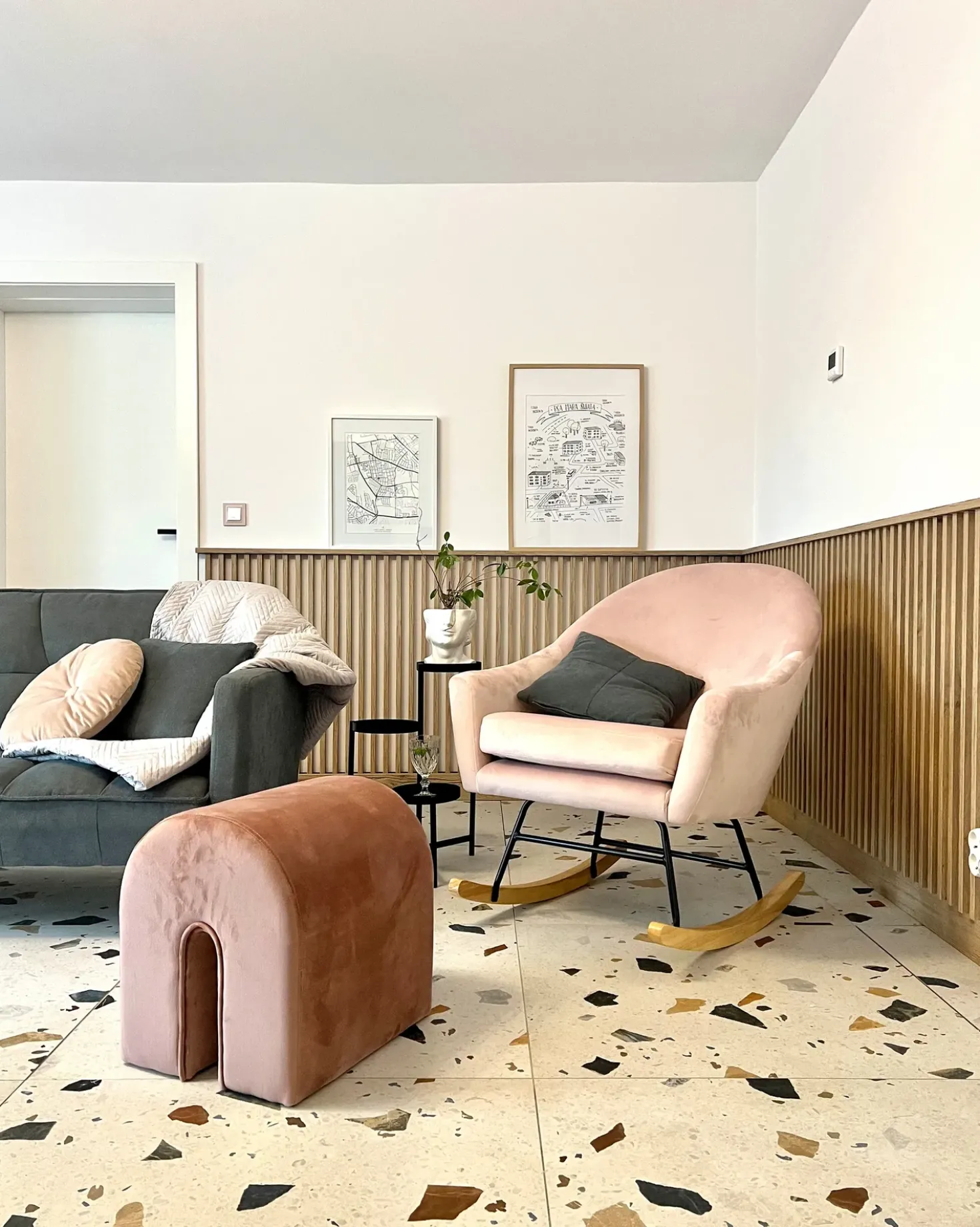 Pouf MODOC Velluto Rosa