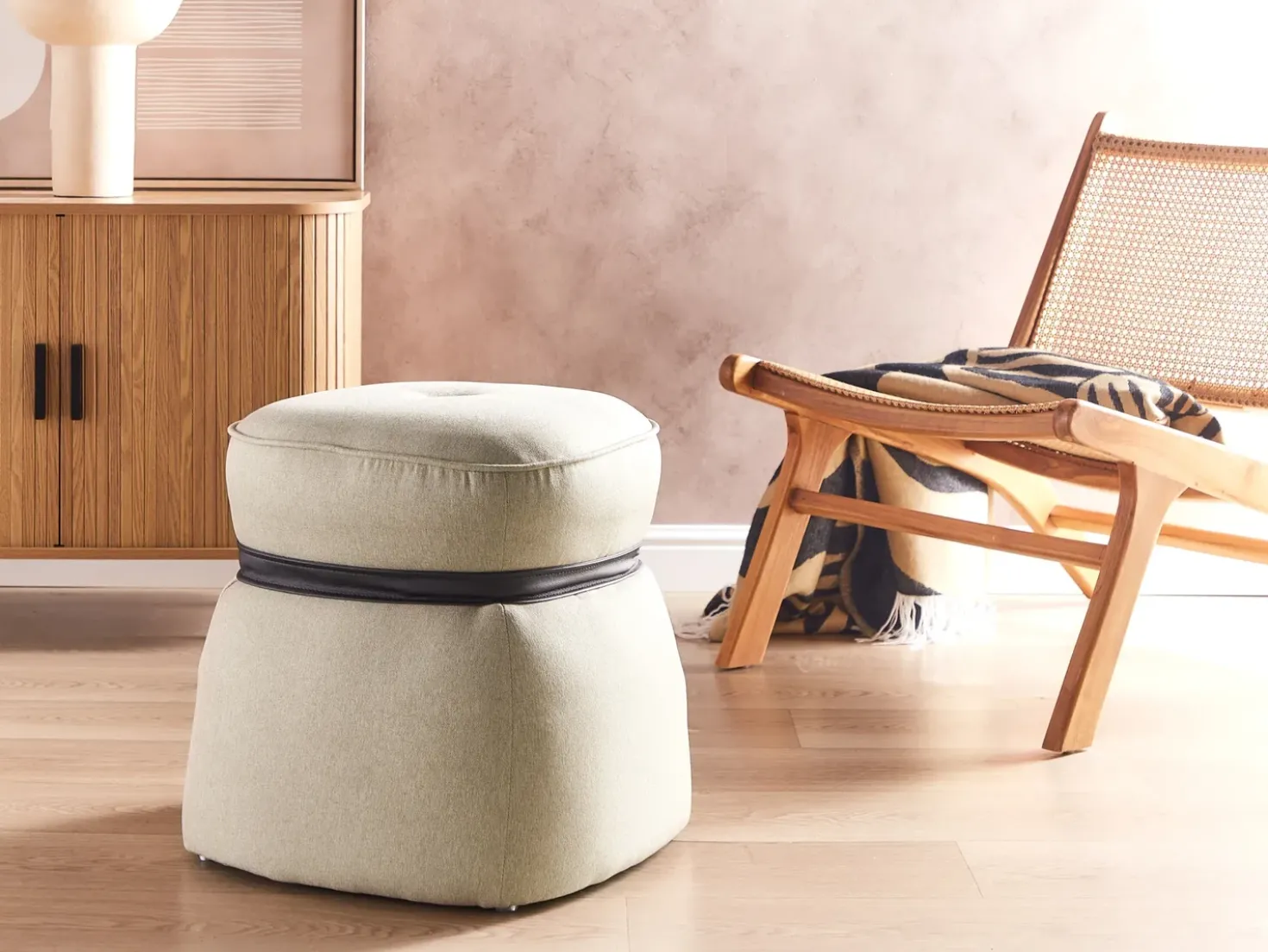 Pouf MONTEREY Lino sintetico Beige