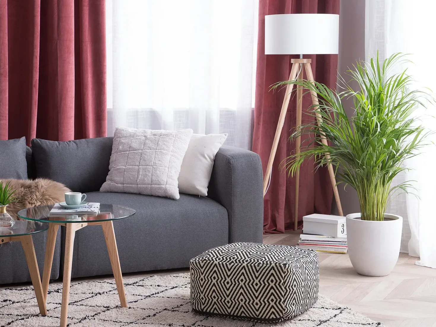 Pouf MUKKI Cotone Nero/Bianco