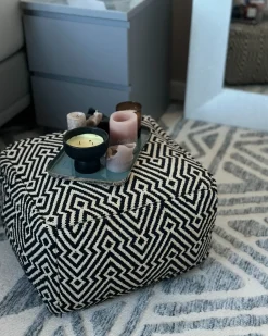 Pouf MUKKI Cotone Nero/Bianco