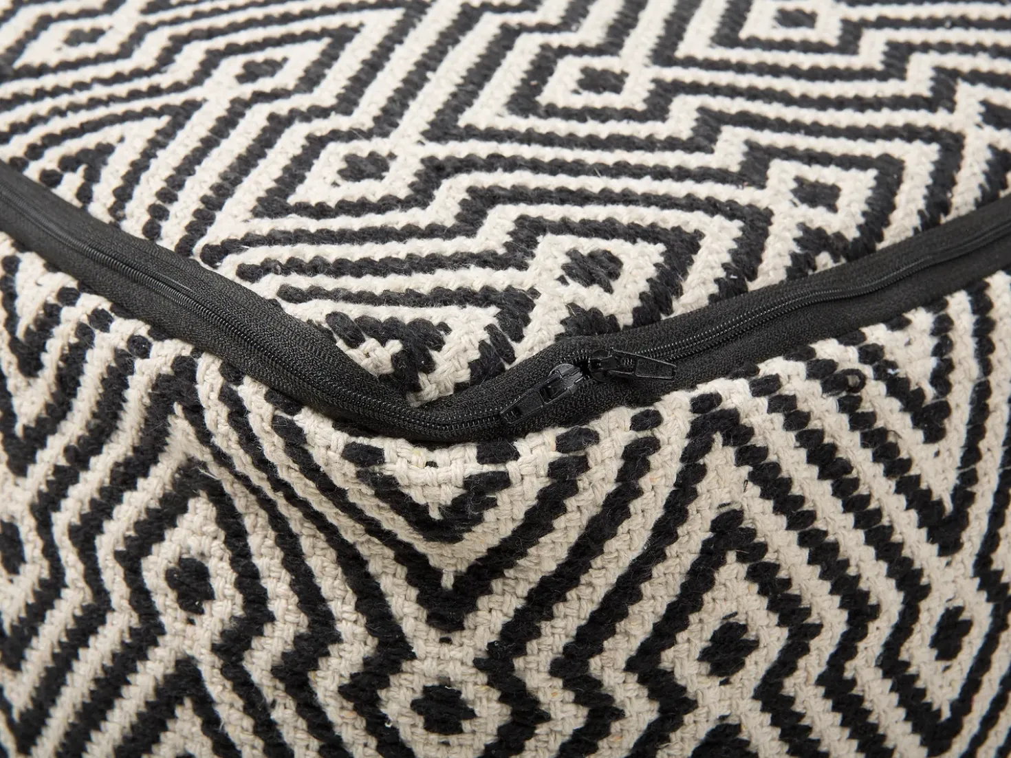 Pouf MUKKI Cotone Nero/Bianco