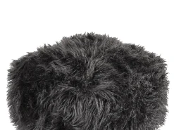 Pouf MUKKI Finta pelliccia Nero