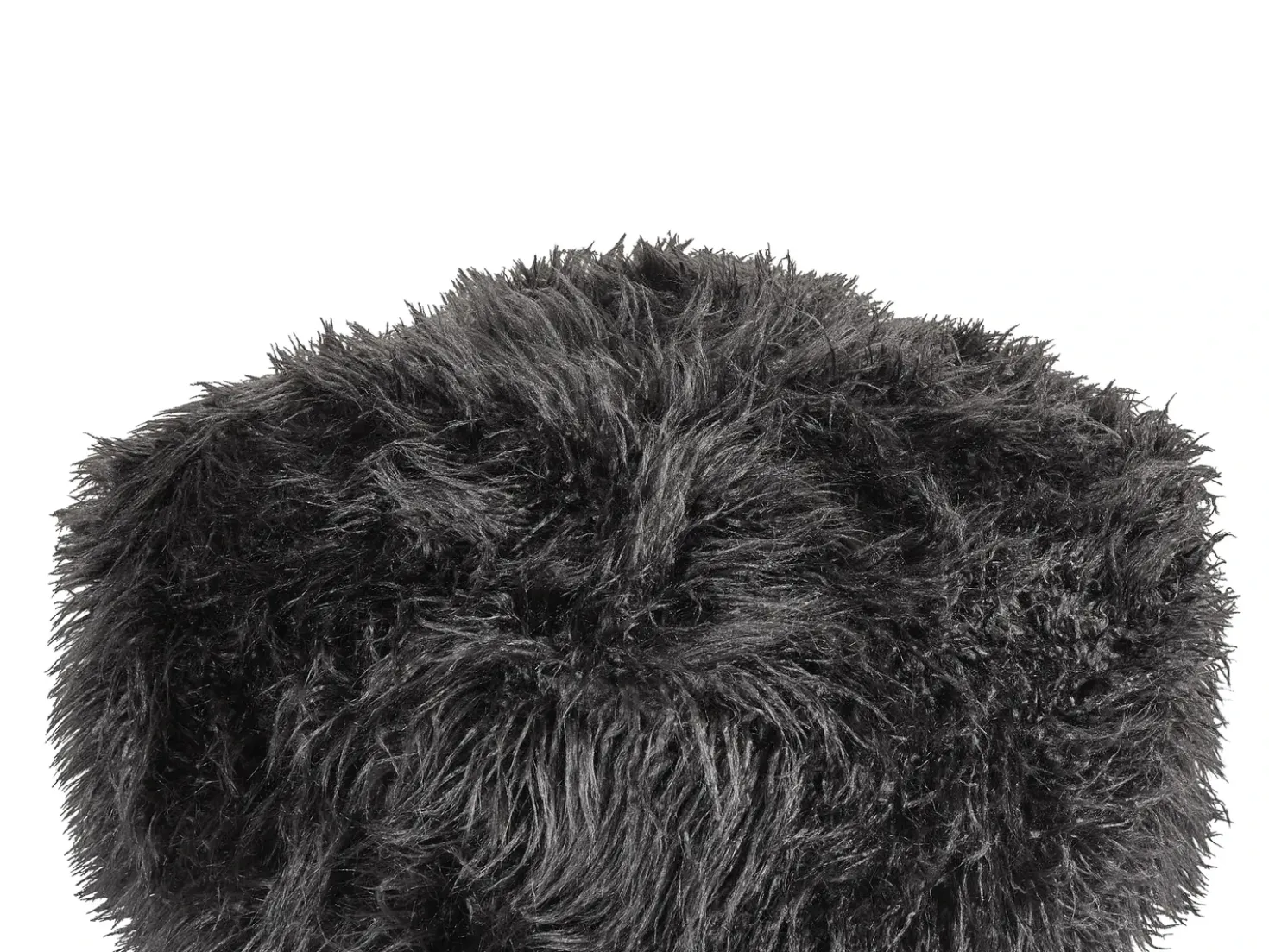 Pouf MUKKI Finta pelliccia Nero