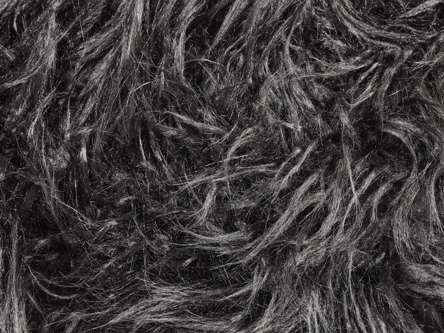 Pouf MUKKI Finta pelliccia Nero