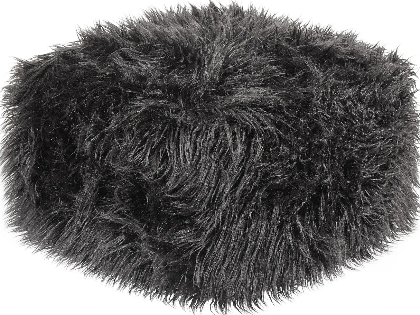 Pouf MUKKI Finta pelliccia Nero