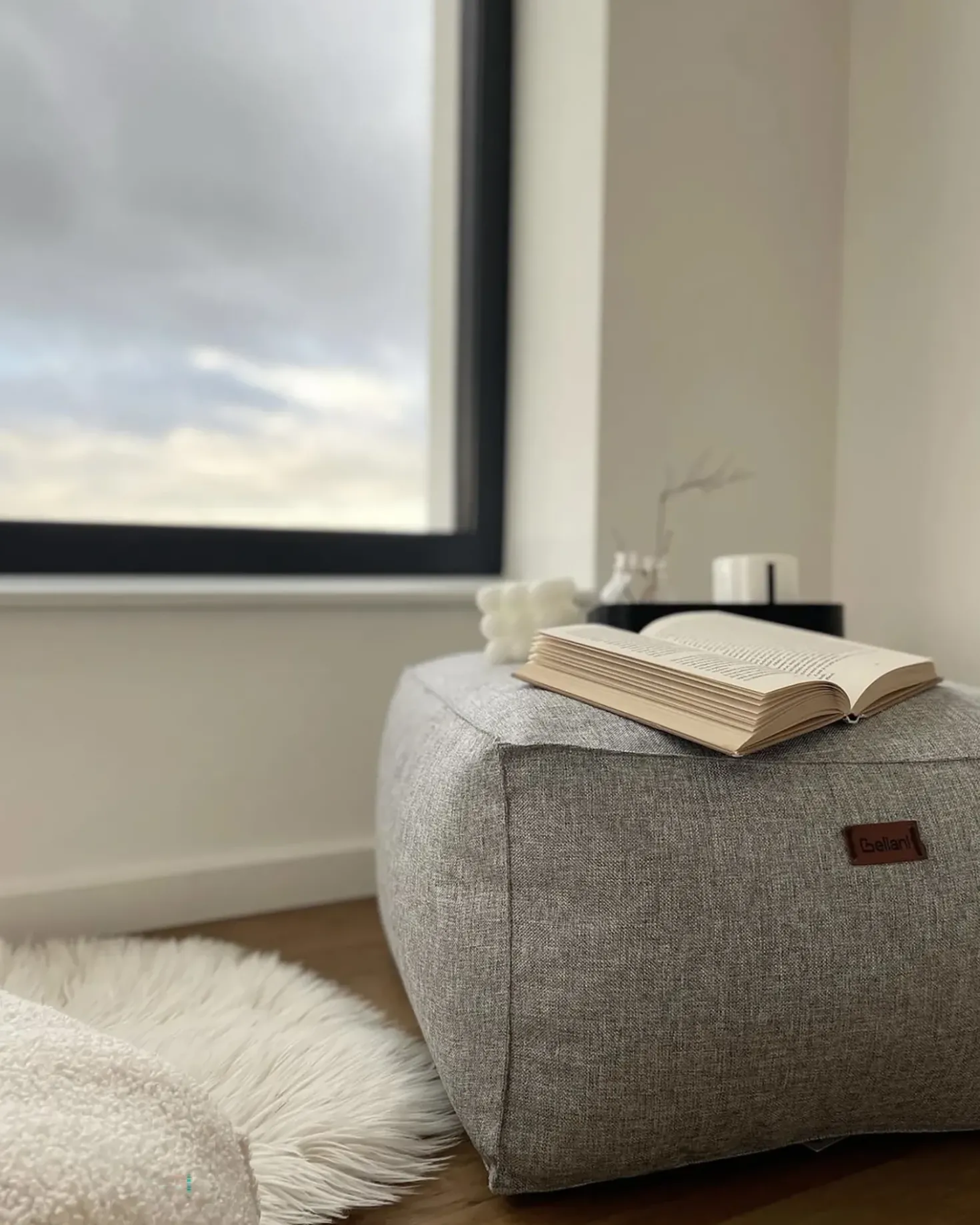Pouf MUKKI Tessuto Grigio