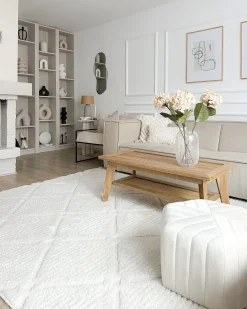 Pouf MURIETTA Velluto Bianco sporco