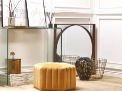 Pouf MURIETTA Velluto Senape