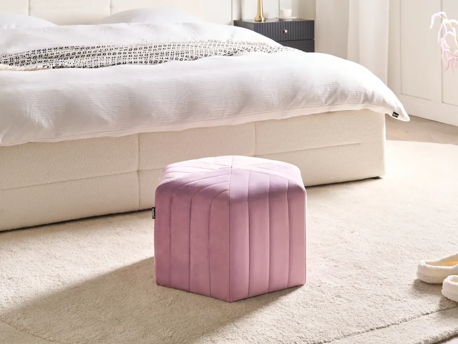Pouf MURIETTA Velluto Viola chiaro