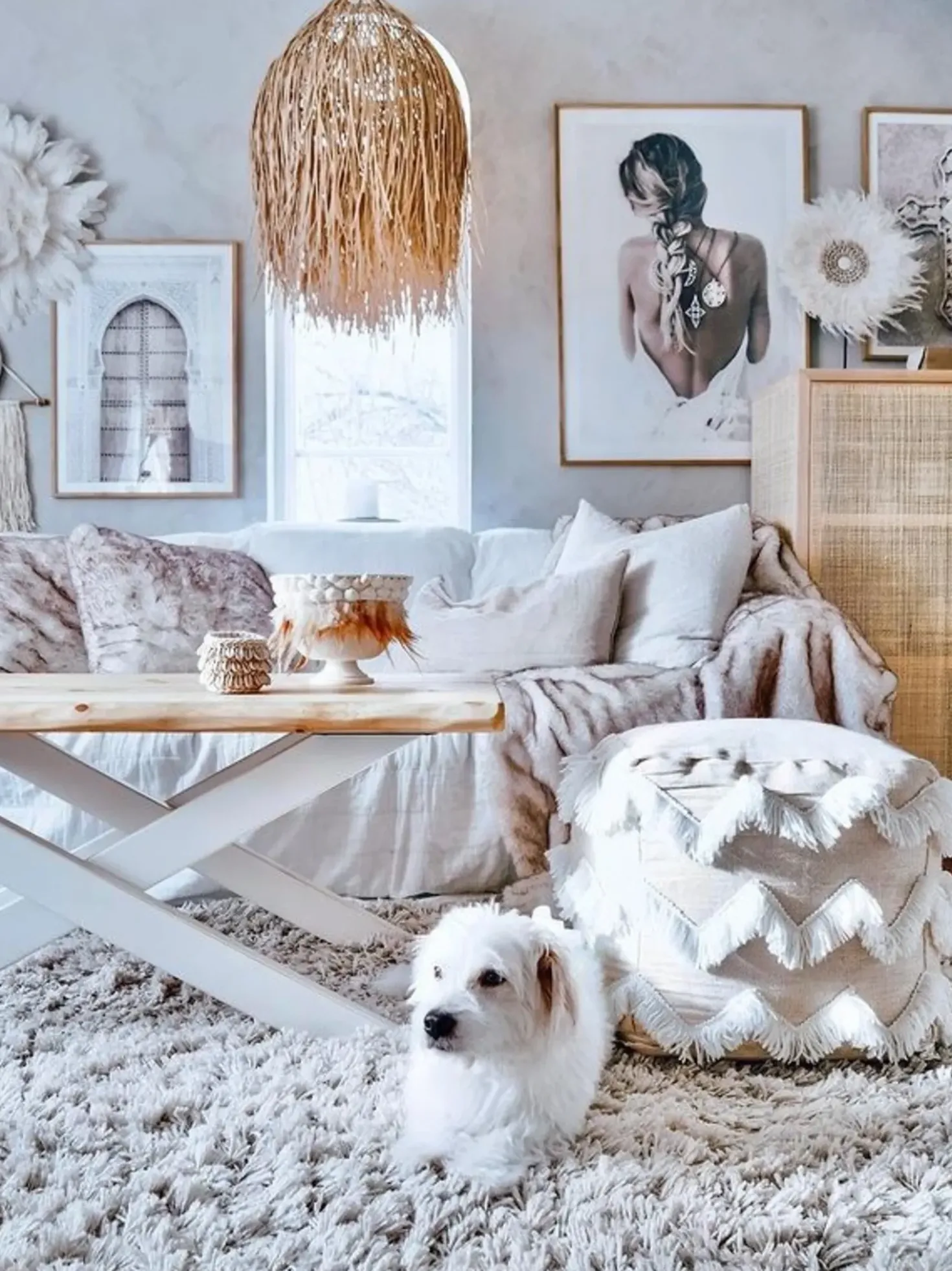 Pouf NASHIK Cotone Beige