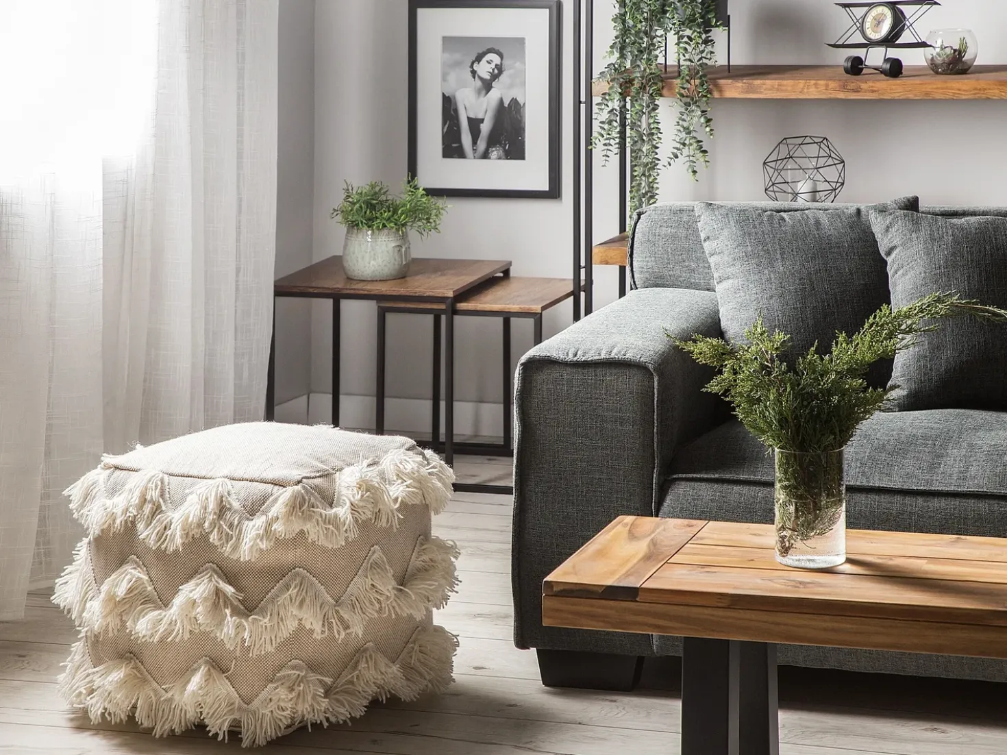 Pouf NASHIK Cotone Beige