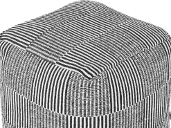 Pouf PANDRAN Cotone Nero/Bianco