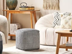 Pouf PANDRAN Cotone Nero/Bianco