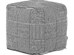 Pouf PANDRAN Cotone Nero/Bianco