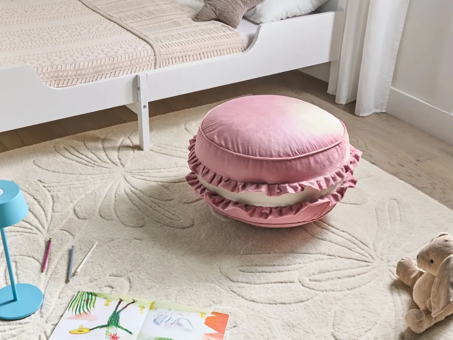Pouf per bambini MAROT Velluto Rosa