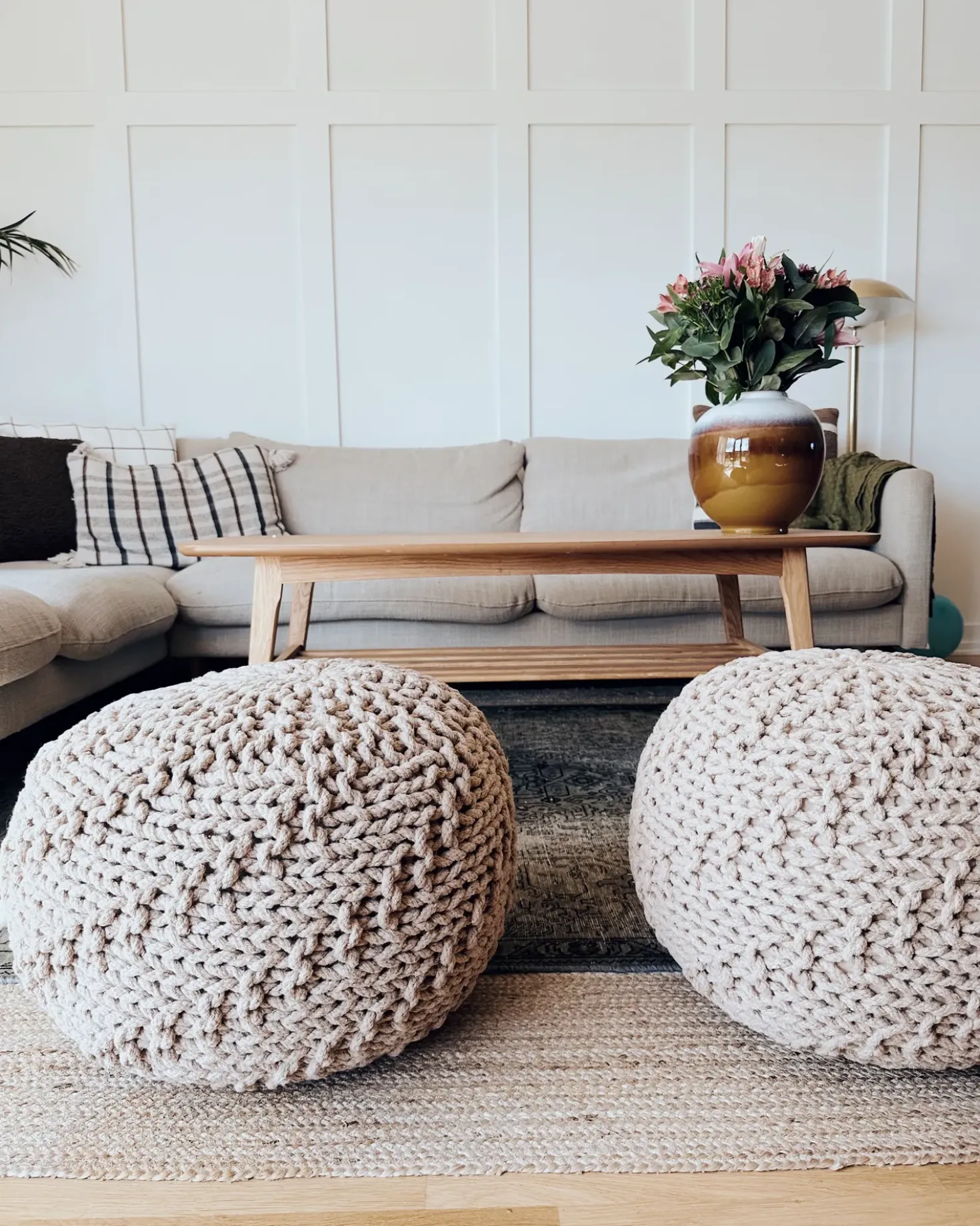 Pouf PRIENE Cotone Beige