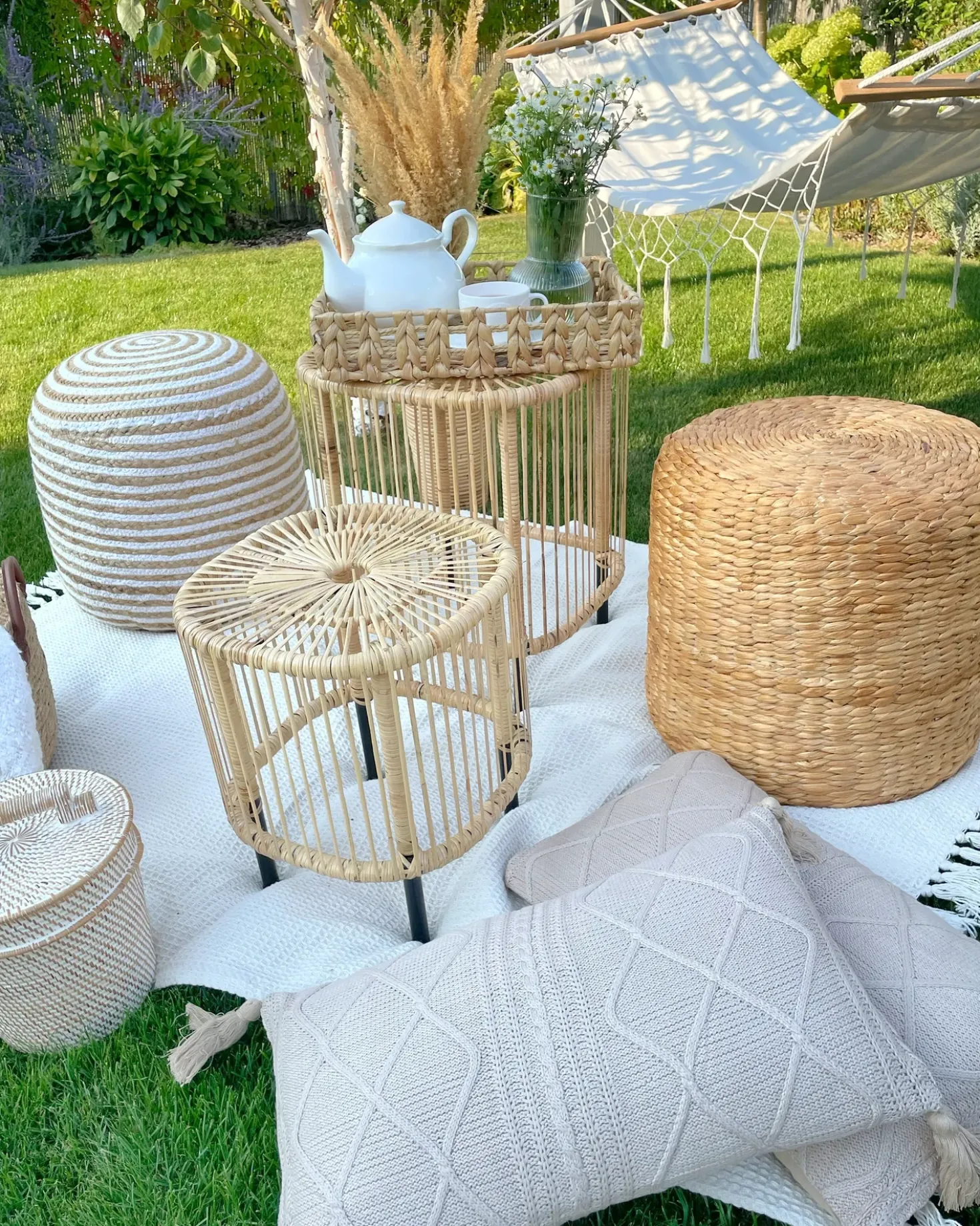 Pouf RESAFA Iuta Bianco Beige