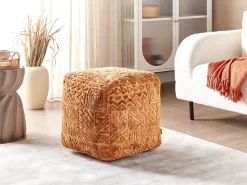 Pouf SANAWAN Viscosa Marrone dorato