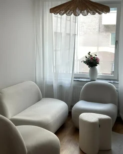 Pouf SCOTIA Ciniglia Bianco sporco