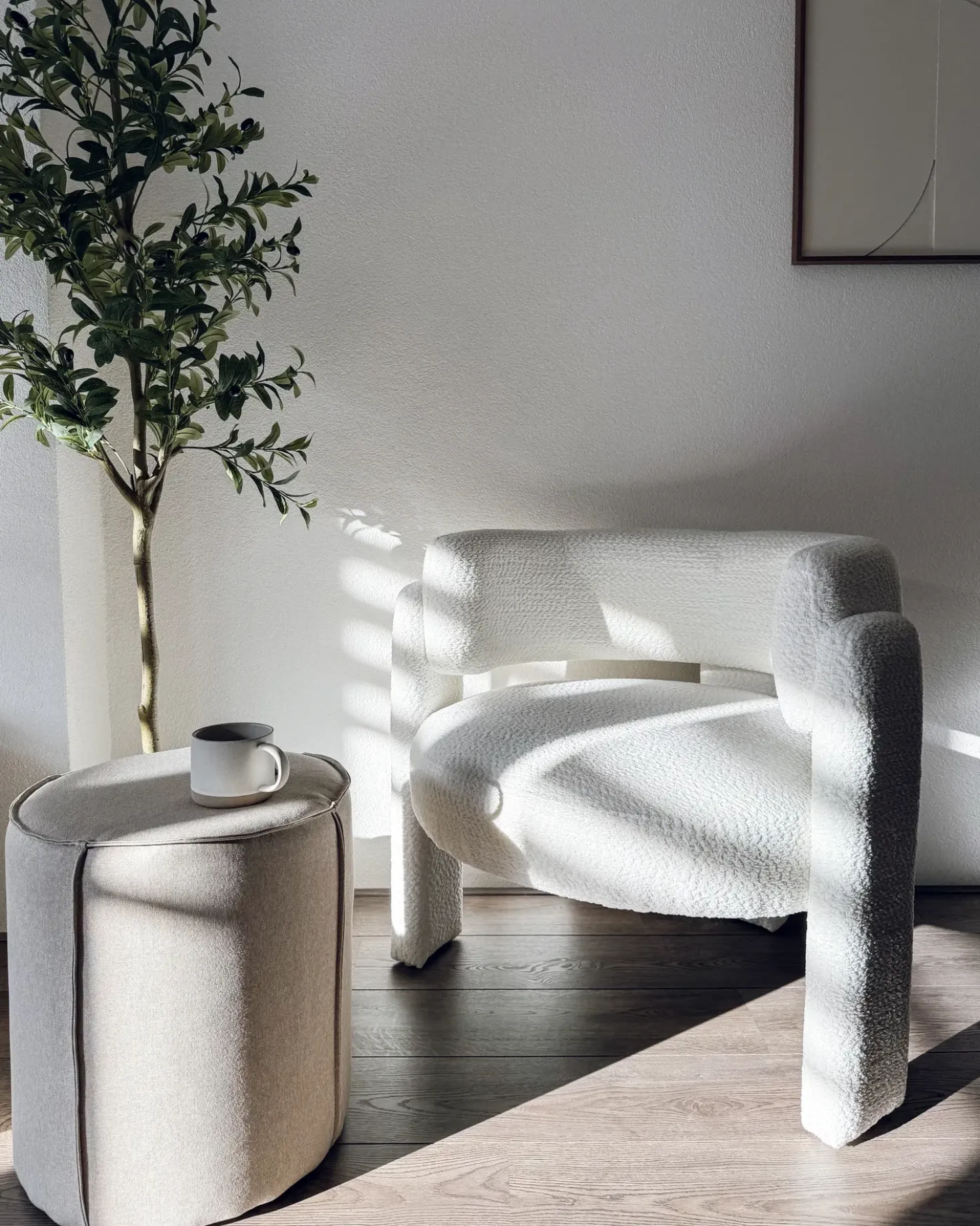 Pouf SEDONA Lino sintetico Beige