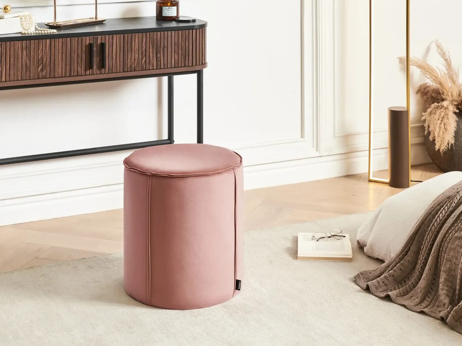 Pouf SEDONA Velluto Rosa