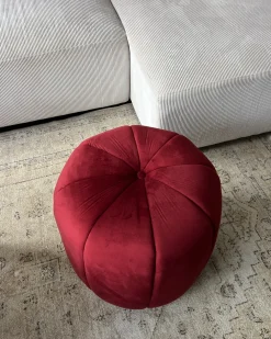 Pouf SELBY Velluto Rosso scuro