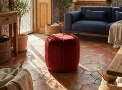 Pouf SELBY Velluto Rosso scuro