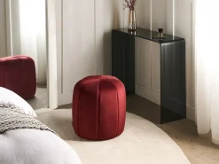 Pouf SELBY Velluto Rosso scuro