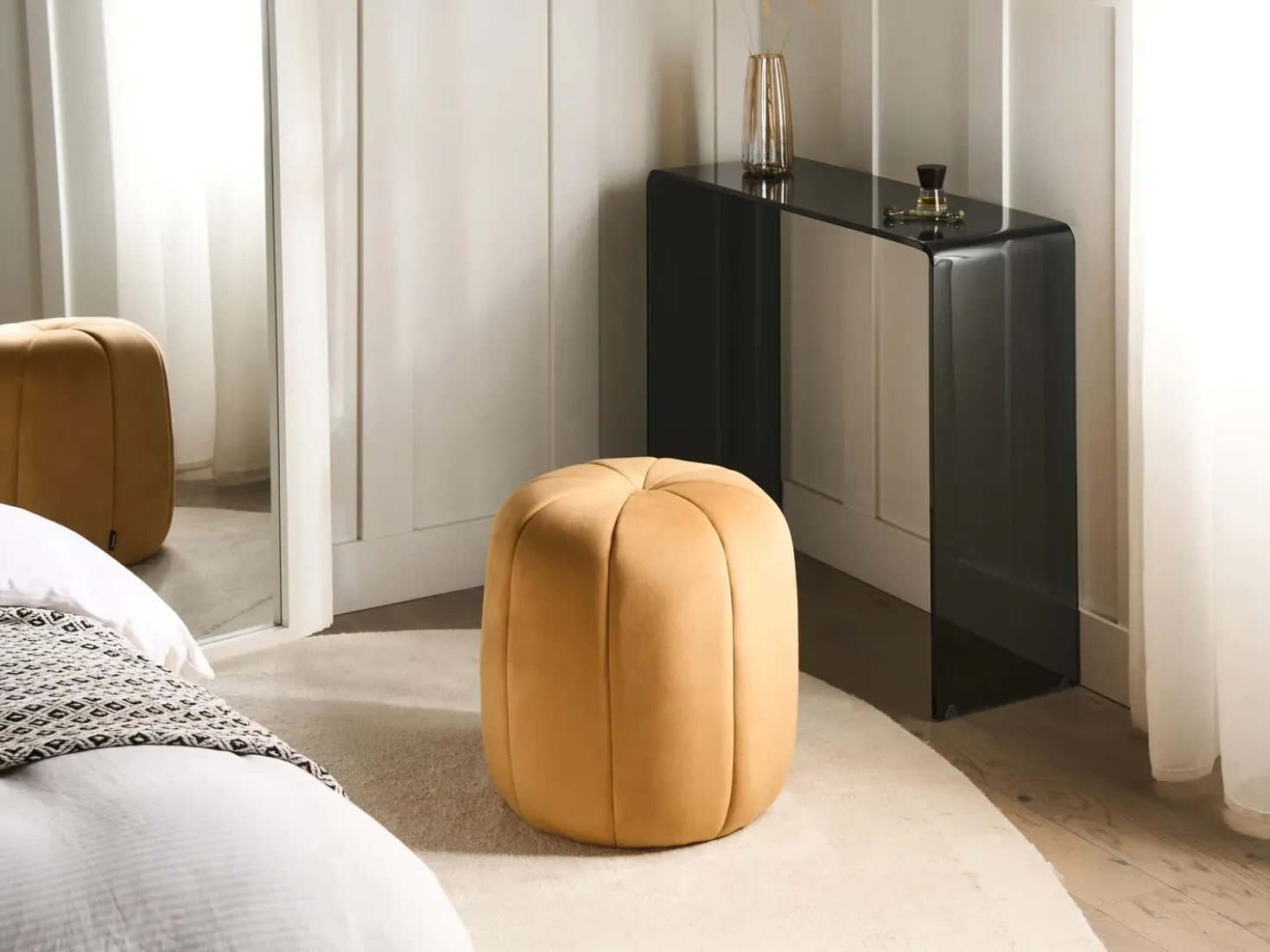 Pouf SELBY Velluto Senape