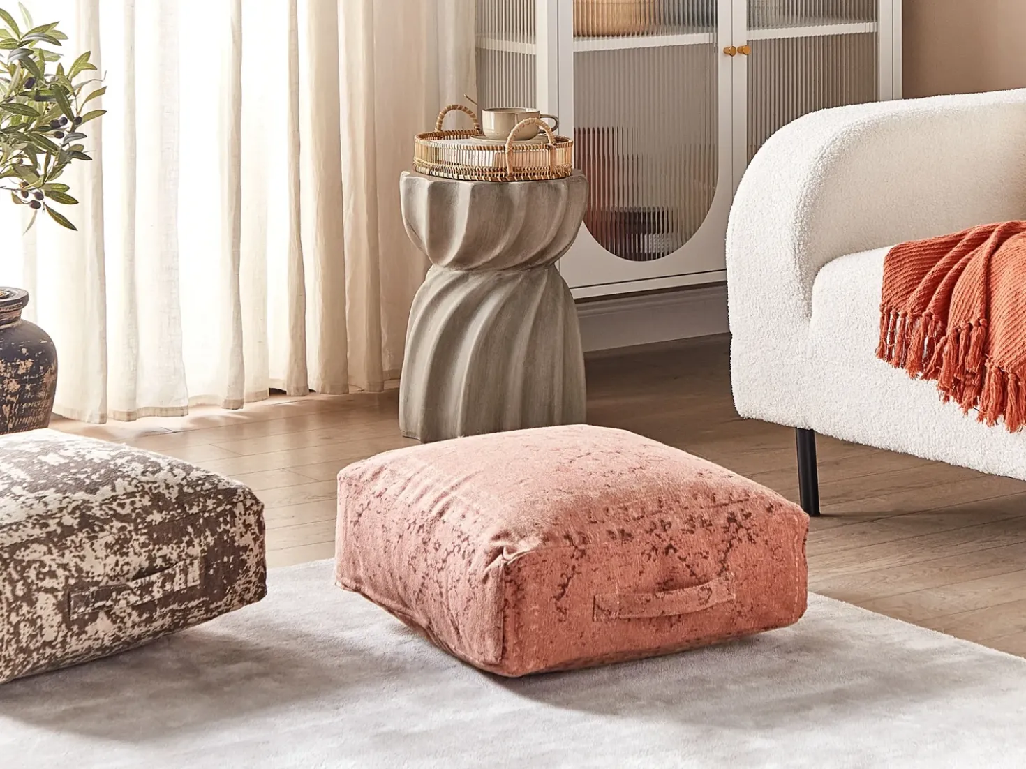 Pouf SHASA Cotone Rosso chiaro