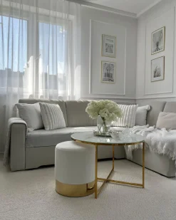 Pouf SOPHIA Velluto Bianco