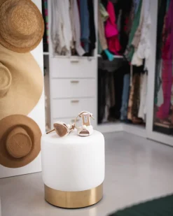 Pouf SOPHIA Velluto Bianco