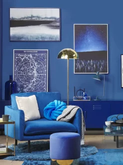 Pouf SOPHIA Velluto Blu marino