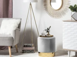 Pouf SOPHIA Velluto Grigio chiaro