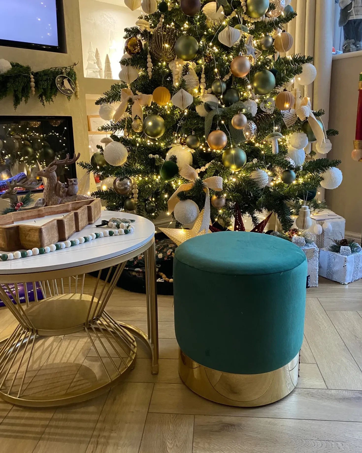 Pouf SOPHIA Velluto Verde scuro